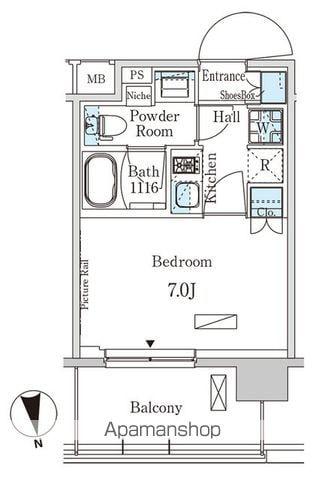 パークアクシス柏(1K/12階)の間取り写真