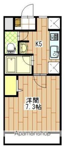 ドミール江西(1DK/1階)の間取り写真