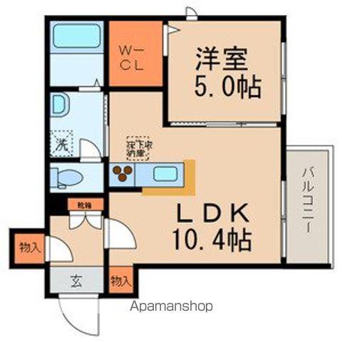 ドムス北沢(1LDK/1階)の間取り写真