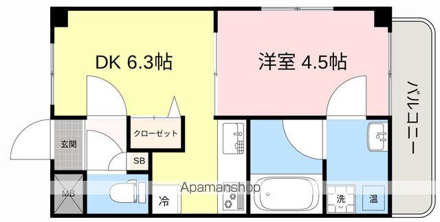 ハイツ広瀬(1DK/2階)の間取り写真