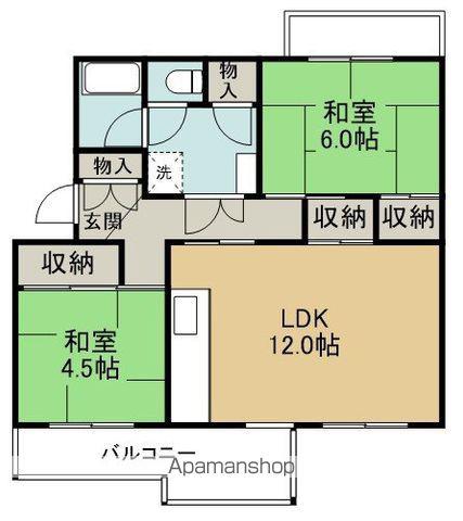 戸頭第11号棟(2LDK/2階)の間取り写真