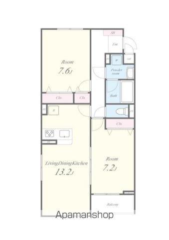 LUCIET SI(2LDK/2階)の間取り写真
