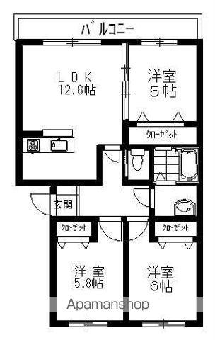 ヴィーナスハイツ(3LDK/3階)の間取り写真