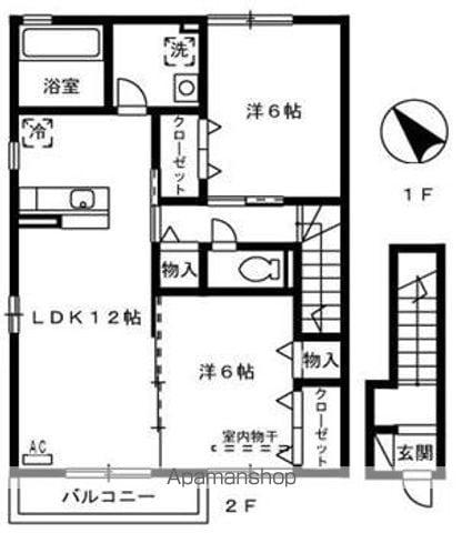 コンフォート東川口 A棟(2LDK/2階)の間取り写真
