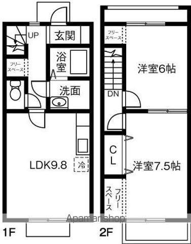 GRANDE BONHEUR(2LDK/1階)の間取り写真