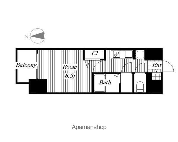 ファステート名古屋駅前ドリーム(1K/14階)の間取り写真
