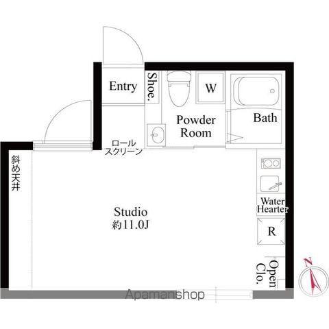 モダンテラス早稲田(ワンルーム/4階)の間取り写真