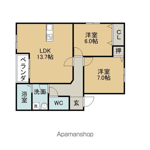 パークメゾングランマ(2LDK/1階)の間取り写真