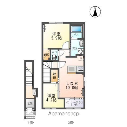 イリアス(2LDK/2階)の間取り写真