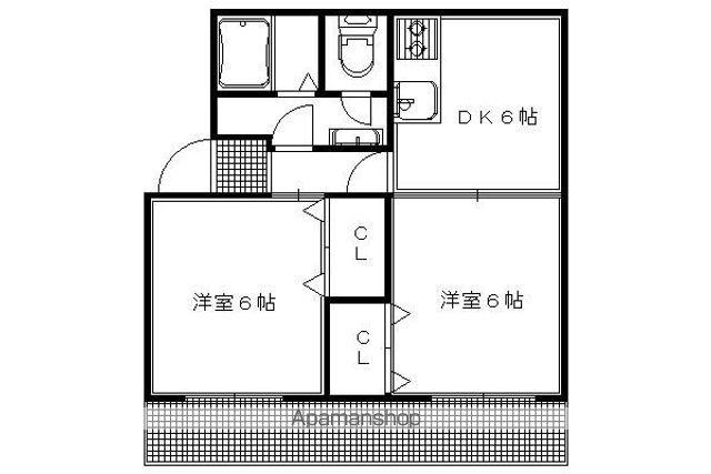 コトウォール夷川(2DK/3階)の間取り写真