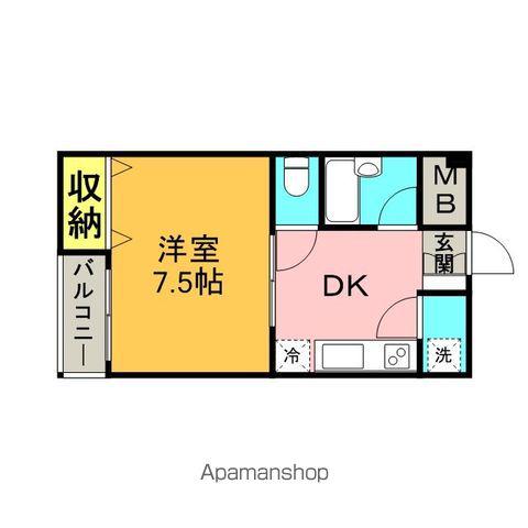 石村ビル(1DK/4階)の間取り写真