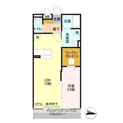 エスポワール(1LDK/1階)の間取り写真