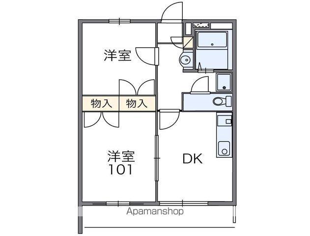 レオパレスWING(2DK/1階)の間取り写真