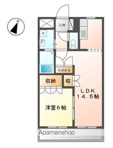 ベルジュⅠ番館(1LDK/2階)の間取り写真