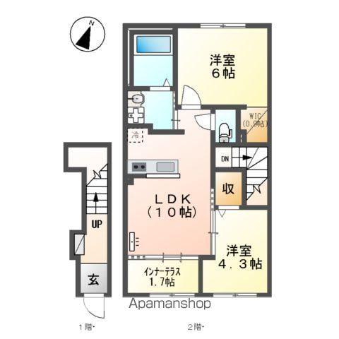 西金野井アパート工事(2LDK/2階)の間取り写真
