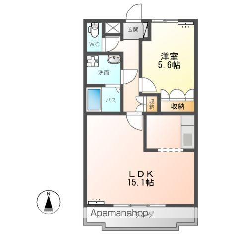 GREEN HILLS(1LDK/1階)の間取り写真