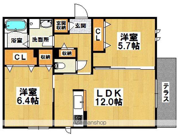 CASA REGIO 堺東(2LDK/1階)の間取り写真