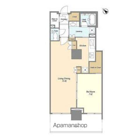 フロンティア新宿タワー(1LDK/20階)の間取り写真