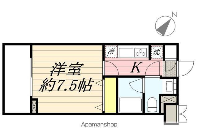 RISING PLACE松戸(1K/1階)の間取り写真
