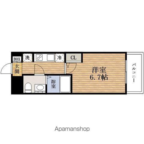 プラディオSHINFUKAE (1K/8階)の間取り写真
