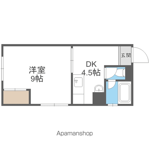 札幌ニュースカイマンション(1DK/3階)の間取り写真