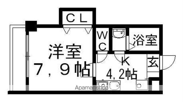 第2中央ビルディング(1K/4階)の間取り写真