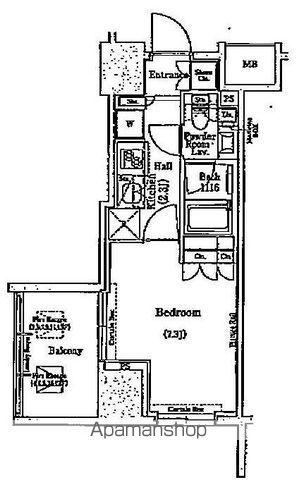 コンフォリア浅草橋(1K/12階)の間取り写真