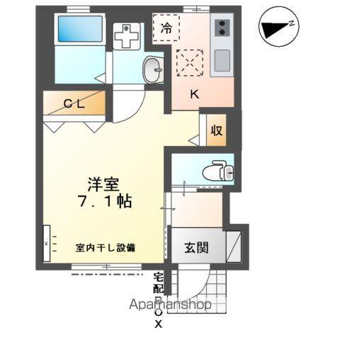 SUNNY GABLES(1K/1階)の間取り写真