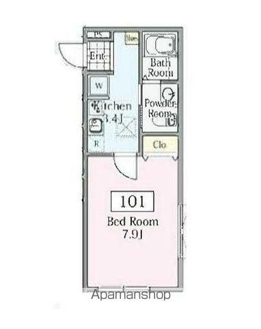 スカイテラス横濱反町(1K/1階)の間取り写真