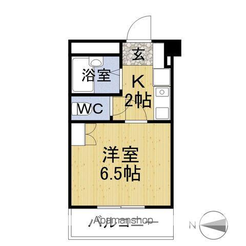 ハッピーマンション(1K/4階)の間取り写真