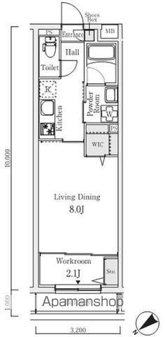 S.E.S(1LDK/3階)の間取り写真