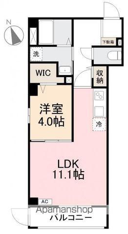 THE FRAME 瓦町南(1LDK/1階)の間取り写真