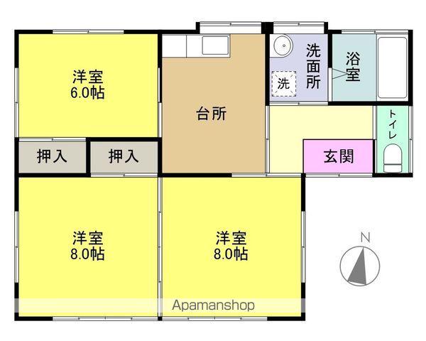 常磐線 いわき駅 バス乗車時間：17分 杉内バス停で下車 徒歩3分 1階建 築29年(3DK)の間取り写真