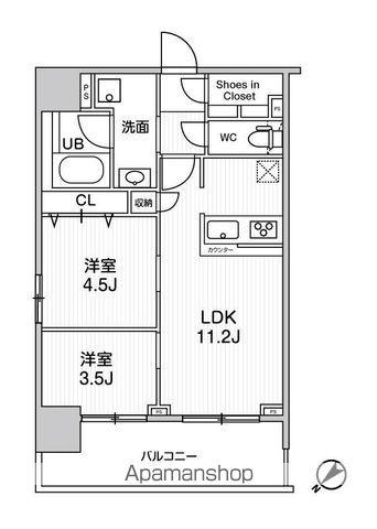 ジェノヴィア浅草5スカイガーデン(2LDK/5階)の間取り写真