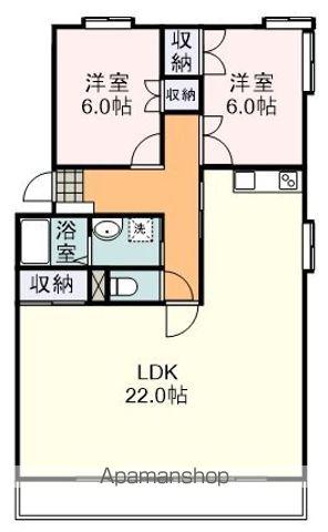 グランディー長谷(2LDK/1階)の間取り写真