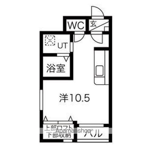 ぺシュール(1K/1階)の間取り写真