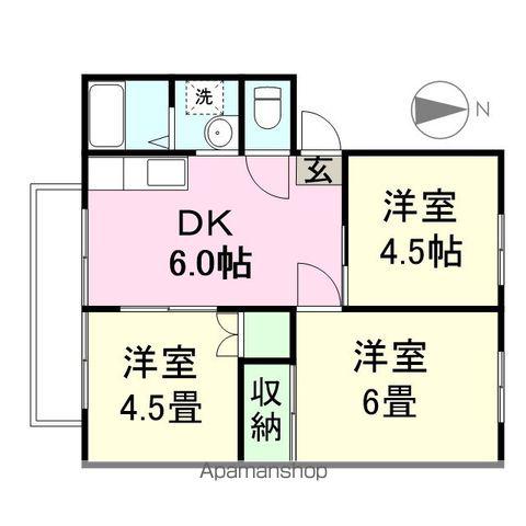 パナハイツエミィ(3DK/2階)の間取り写真