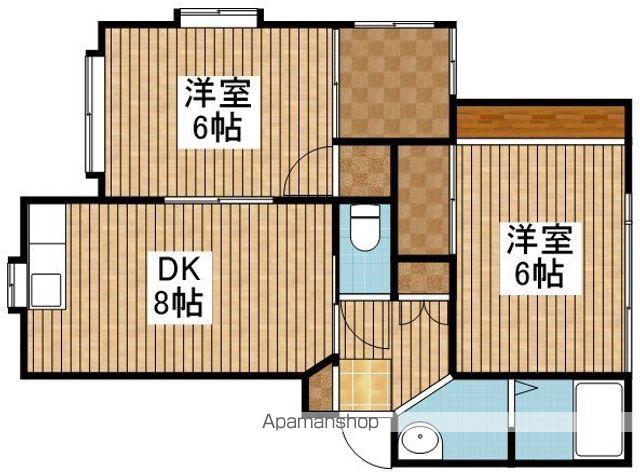 ガーデンハウス6(2DK/2階)の間取り写真