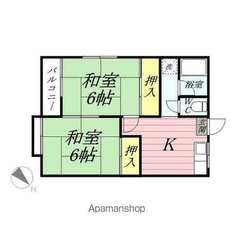 サンメゾン鶴見(2K/2階)の間取り写真