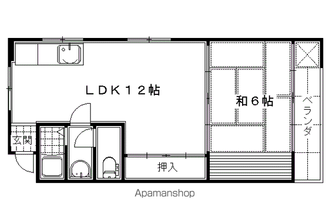 サンパール(1LDK/2階)の間取り写真
