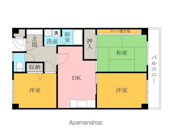 ルナ・コート(3DK/1階)の間取り写真