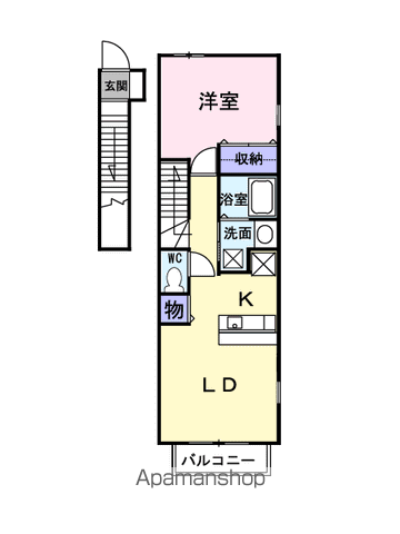 セトル梅林Ⅰ(1LDK/2階)の間取り写真