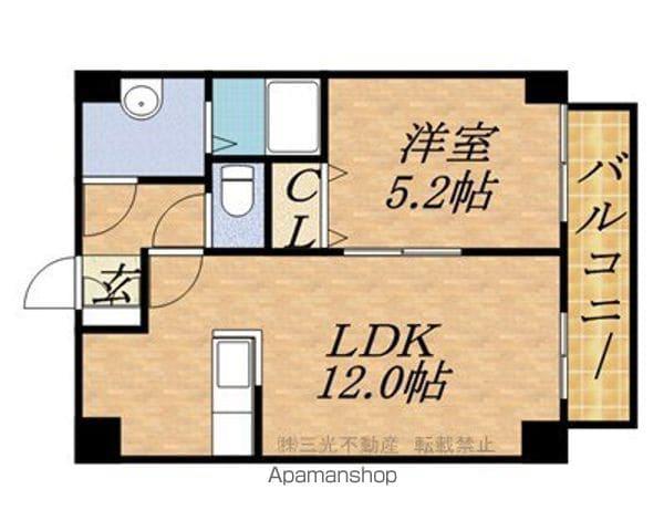 アヴェニュー近美前(1LDK/6階)の間取り写真