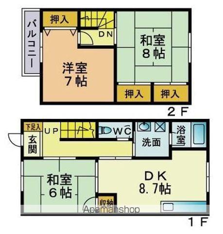 プランボヌール(3DK/1階)の間取り写真