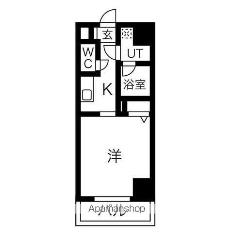 PROVIRT八幡Ⅱ(1K/2階)の間取り写真