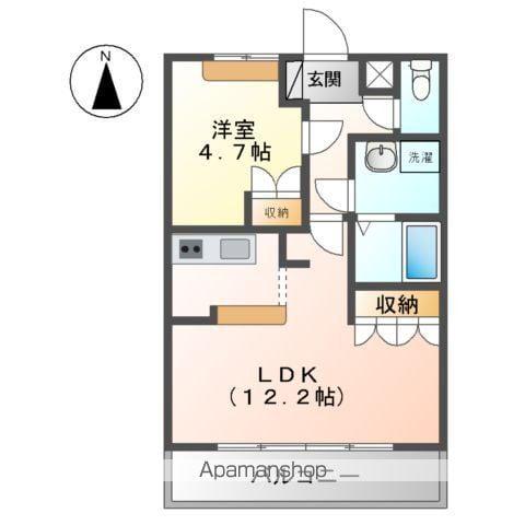 コートヴェール中島田Ⅱ(1LDK/1階)の間取り写真