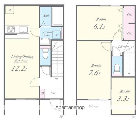 MIAOUBLE(3LDK/1階)の間取り写真