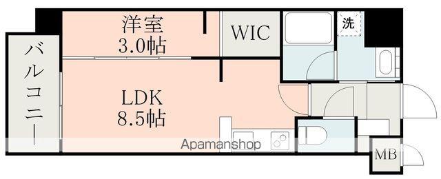 ラ・シック水前寺(1LDK/10階)の間取り写真