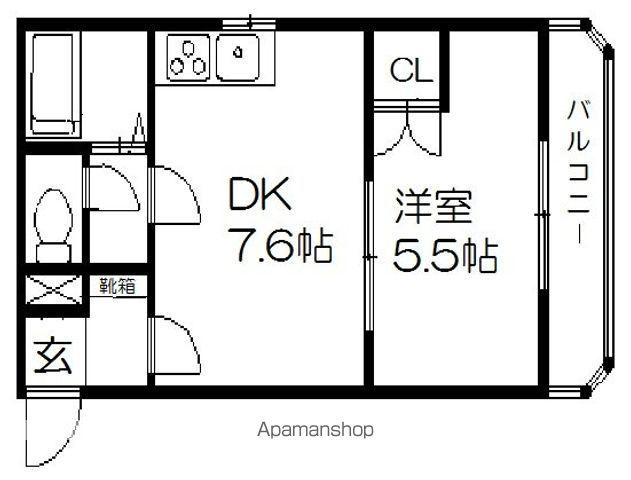 マーベリック帯広南(1DK/3階)の間取り写真