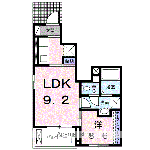 QーフロンティアⅢ(1LDK/1階)の間取り写真